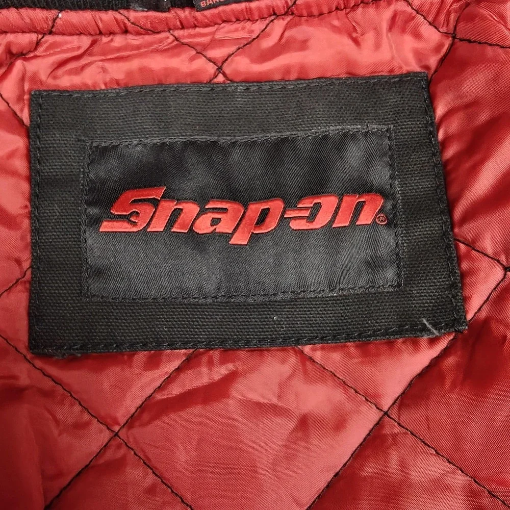 Snap-on Jacket Mens XL Black Utility Pocket Bomber Quilted Lined Workwear‎ USA